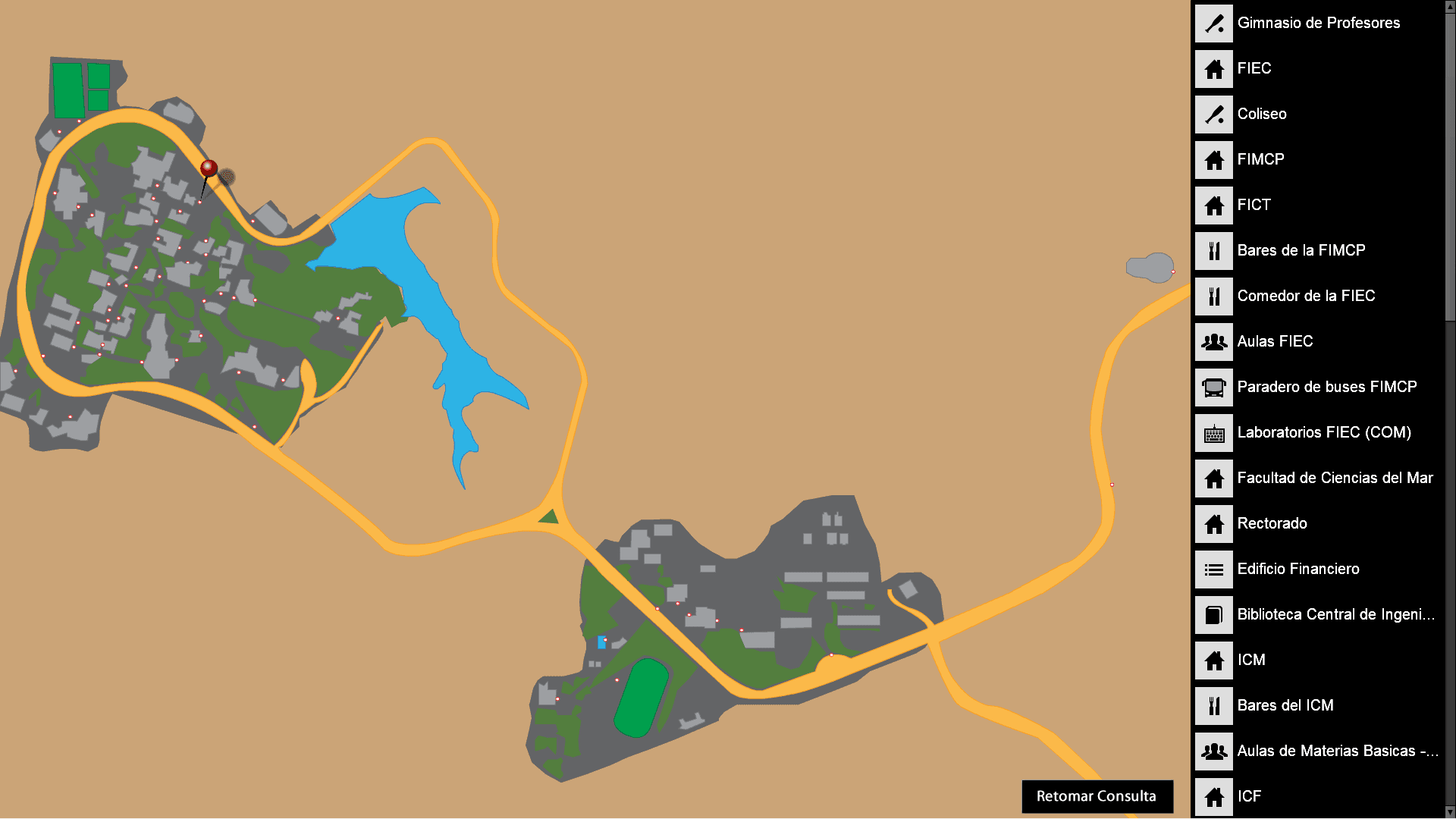 ESPOL Map interface